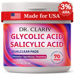 DR. CLARIV Exfoliating Pads texture close-up suggesting smoother skin after use
