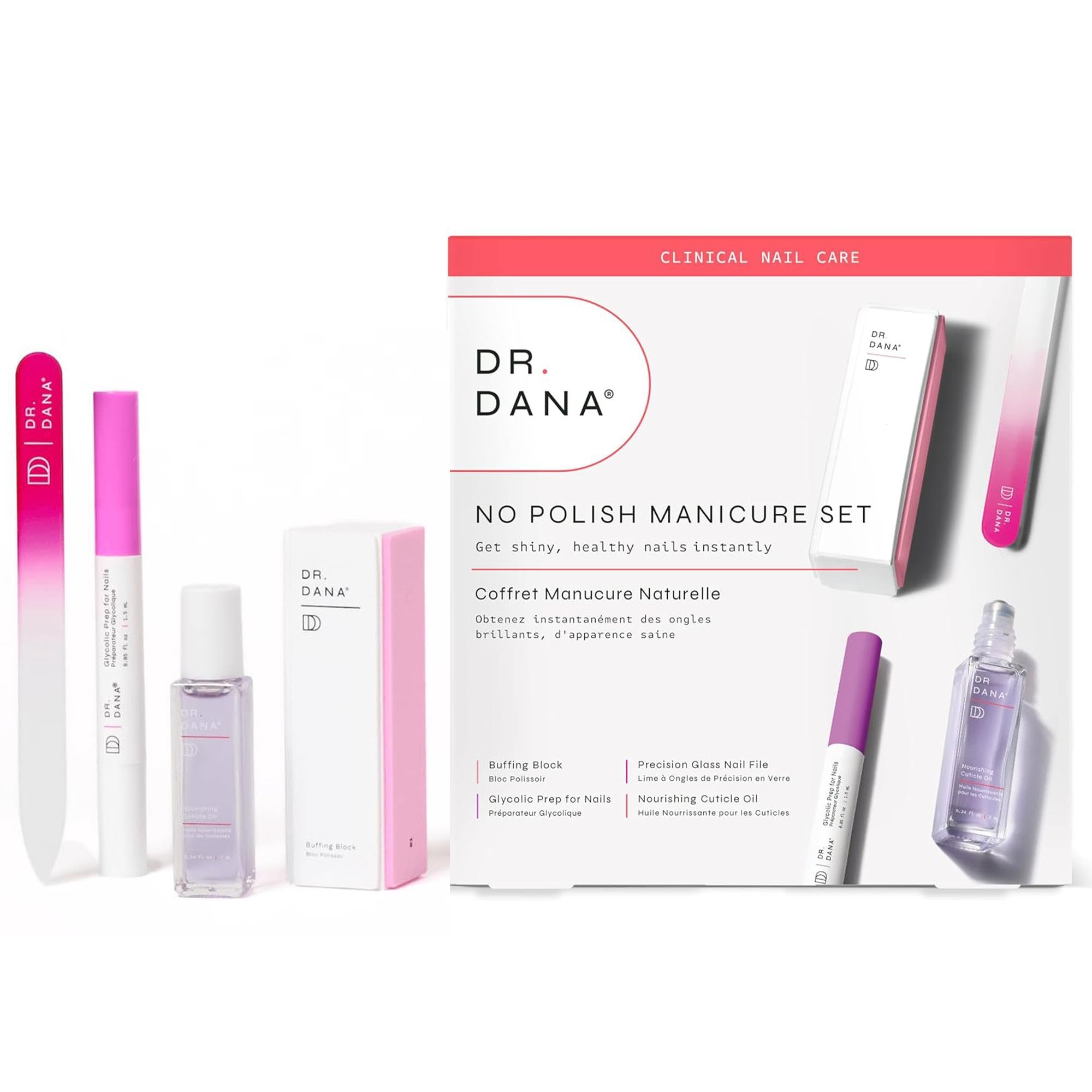 Dr. Dana No Polish Manicure Set glass nail file for precise shaping and natural shine.