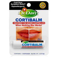 Dr. Dan's Cortibalm 1-pack tube for soothing severely chapped lips.