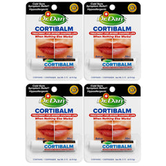 Dr. Dan's Cortibalm 4-pack tubes for quick lip care and protection.