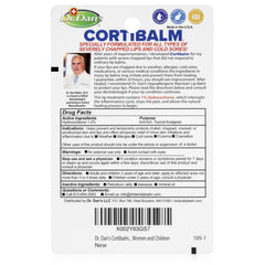 Dr. Dan's Cortibalm application demonstrates smooth glide on dry lips