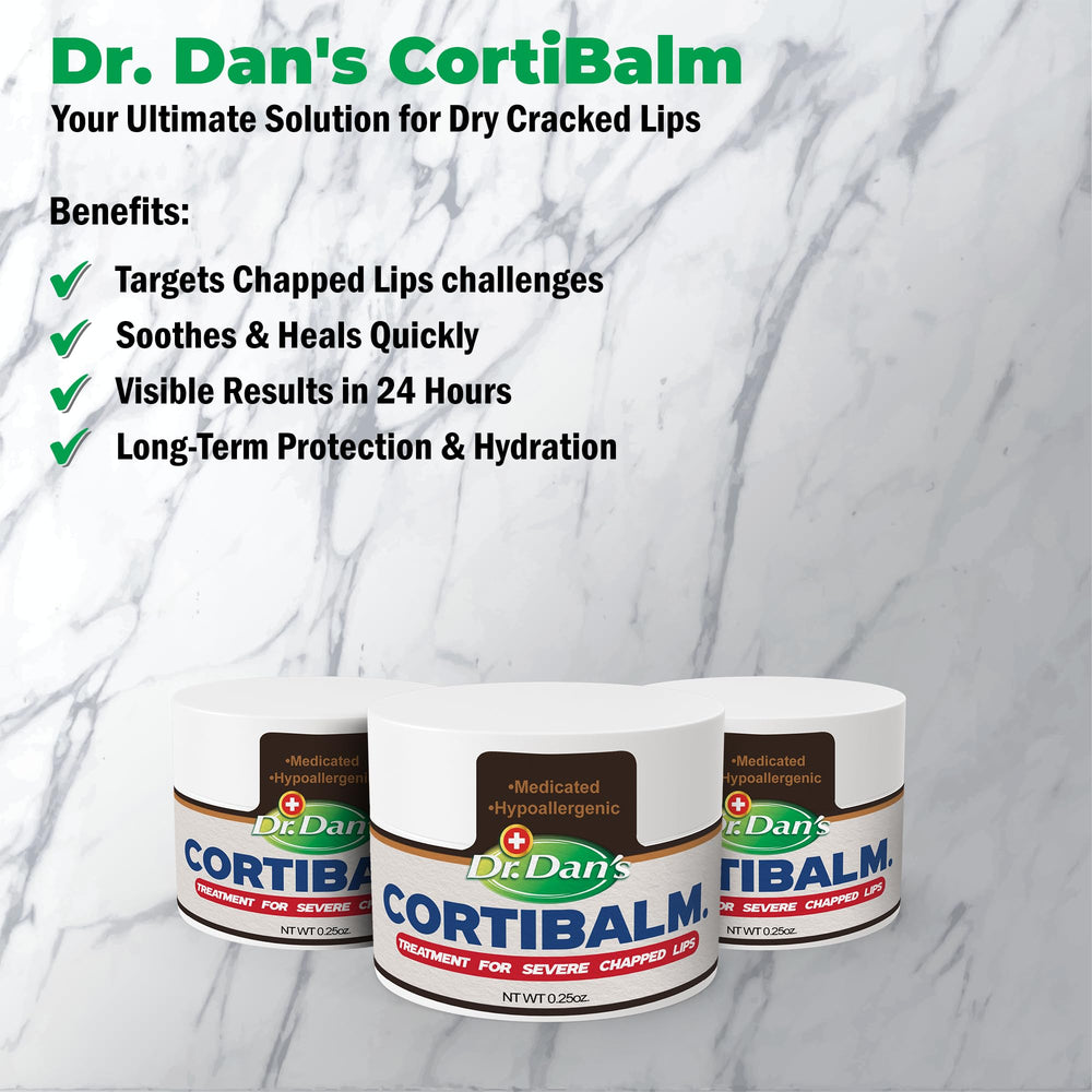Hypoallergenic Cortibalm formula designed for sensitive lips and daily use.