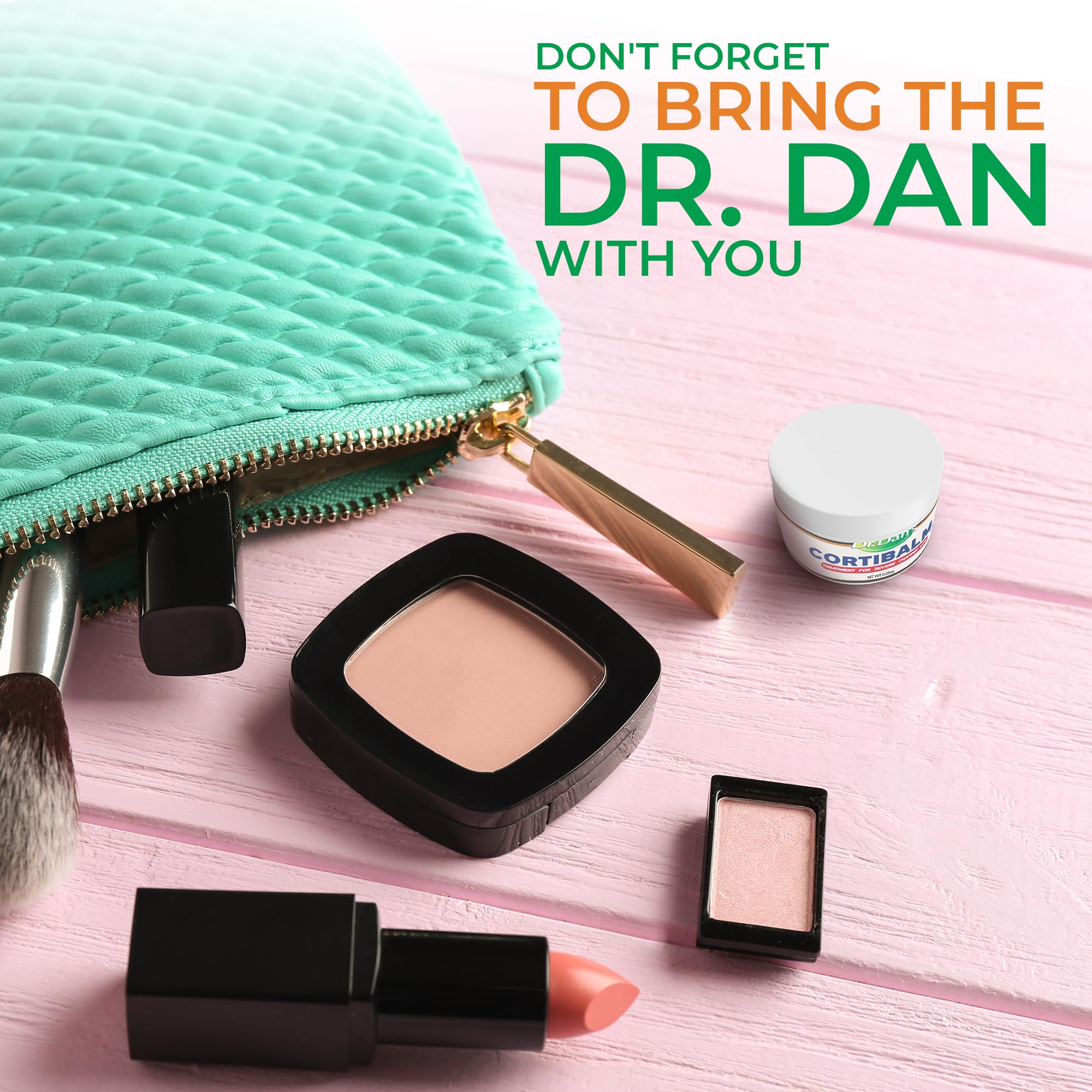 Dr. Dan's Cortibalm hypoallergenic formulation label indicating gentle care.