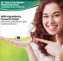 Dr. Dan's Cortibalm jars open and close showing easy access to lip relief.