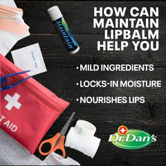 Smooth balm texture shown, ideal for daily lip care.
