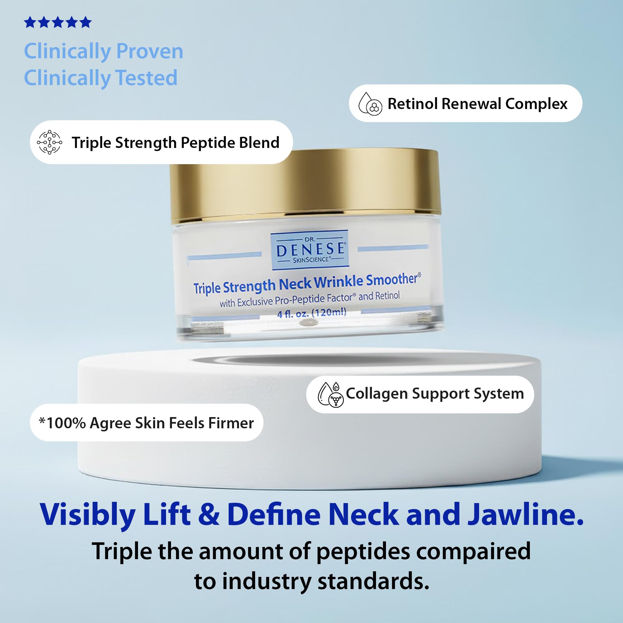Dr. Denese triple-strength formula on neck area during application