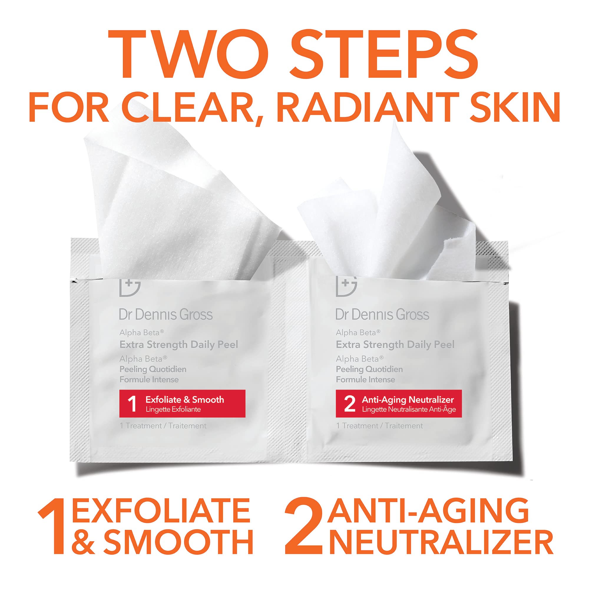 Alpha Beta Step 1 pad close-up for exfoliating action.