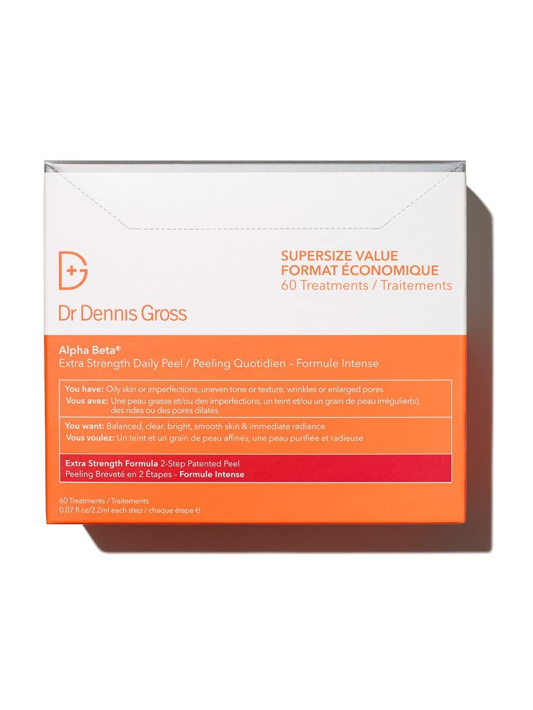 Dr Dennis Gross Alpha Beta Extra Strength Daily Peel towelettes close-up for potent exfoliation.