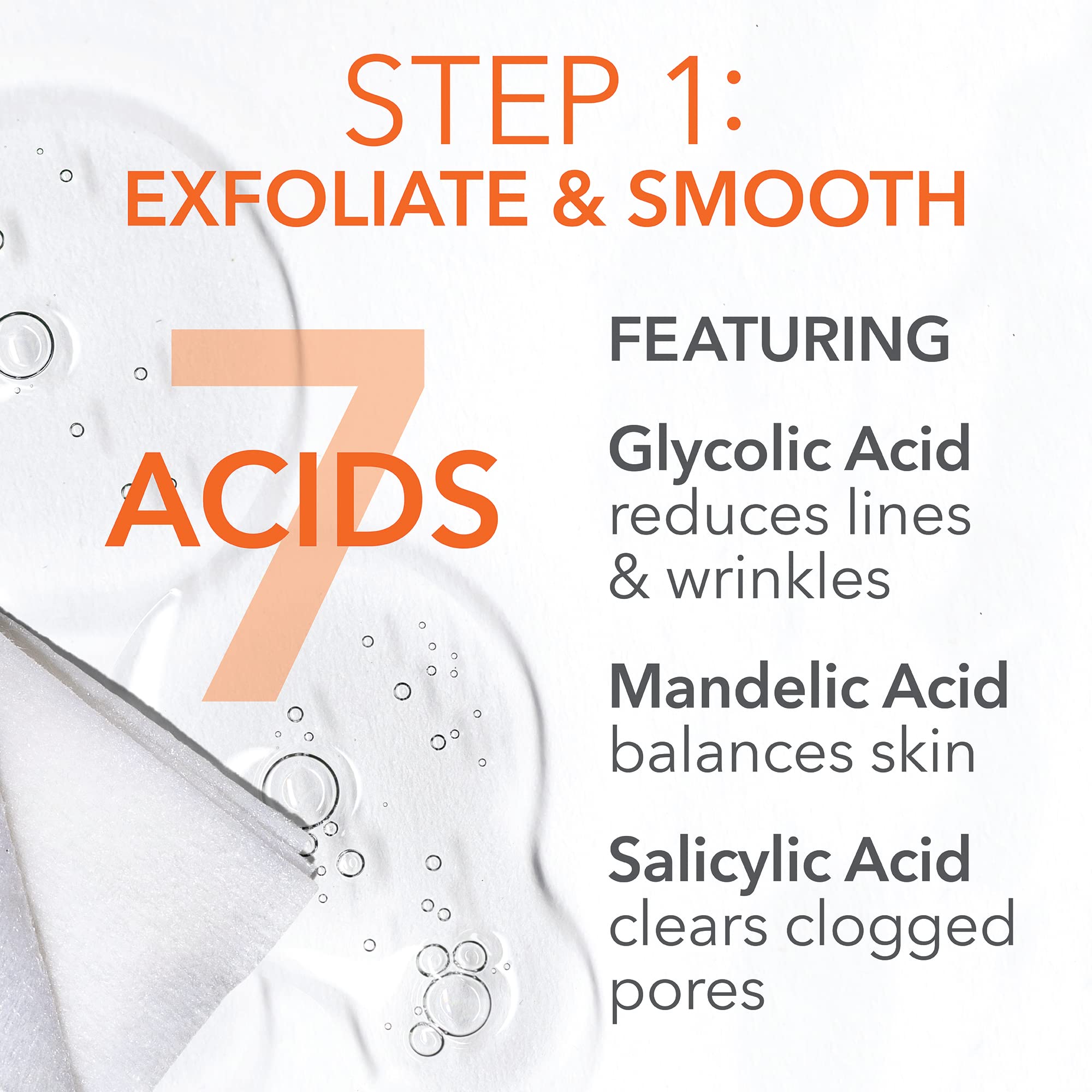 Dr Dennis Gross Alpha Beta pads applied to skin demonstrate quick, noticeable texture improvement.