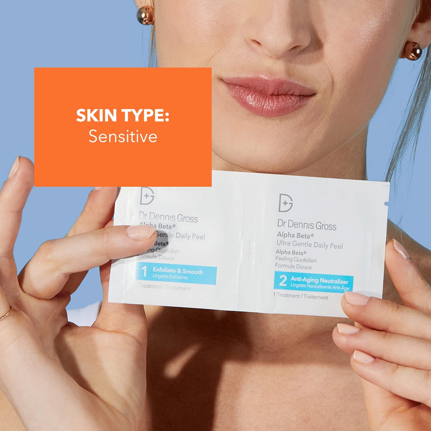 Dr Dennis Gross Alpha Beta Ultra Gentle Daily Peel after-use glow and balanced hydration.