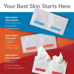 Dr Dennis Gross Alpha Beta Ultra Gentle Daily Peel packaging close-up highlighting safety and quality.