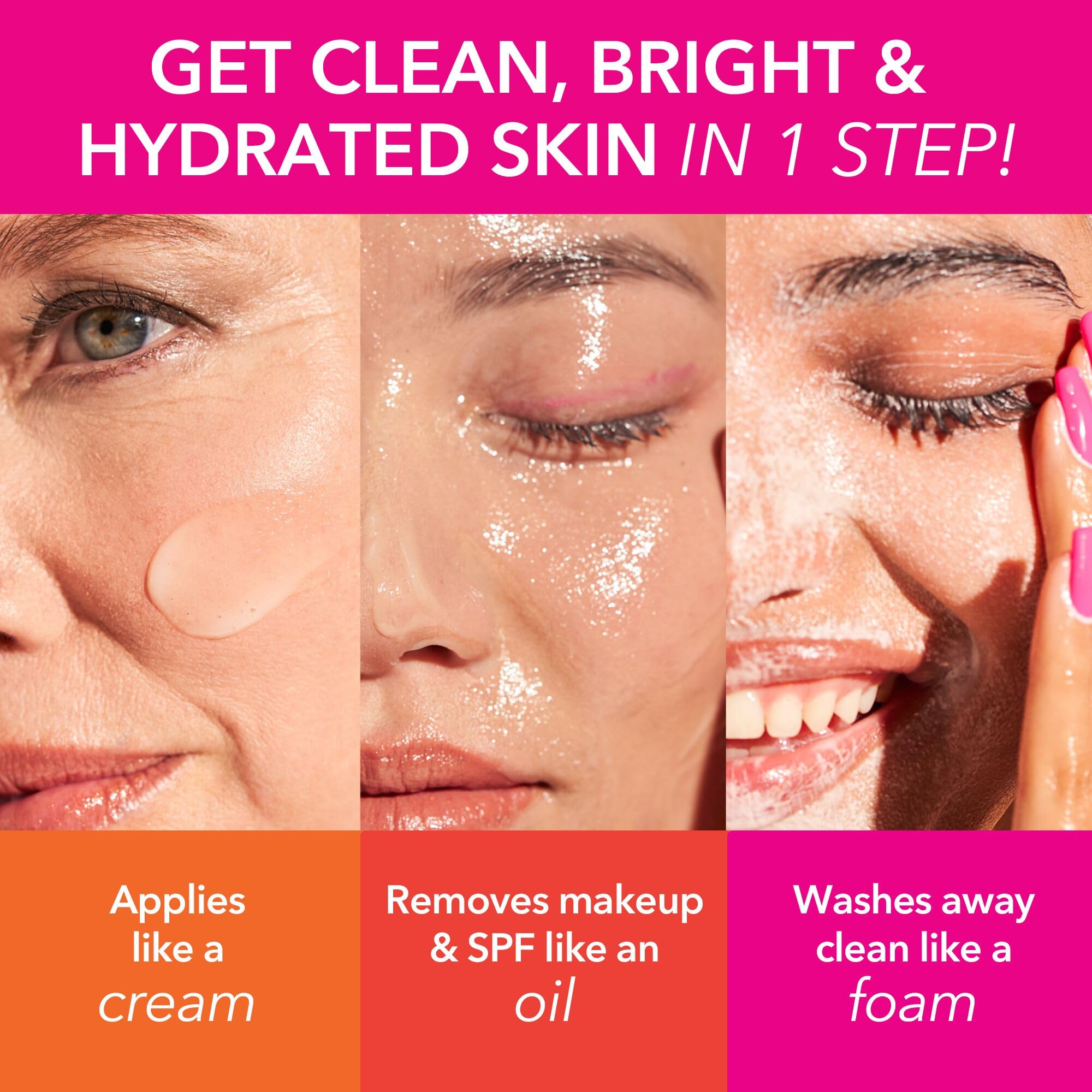 Dr Dennis Gross cleansing oil, water-activated, emulsifies to milk for gentle cleansing.