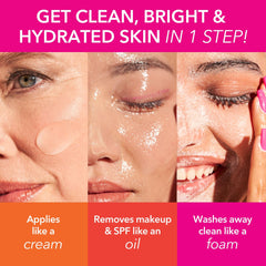 Dr Dennis Gross cleansing oil, water-activated, emulsifies to milk for gentle cleansing.