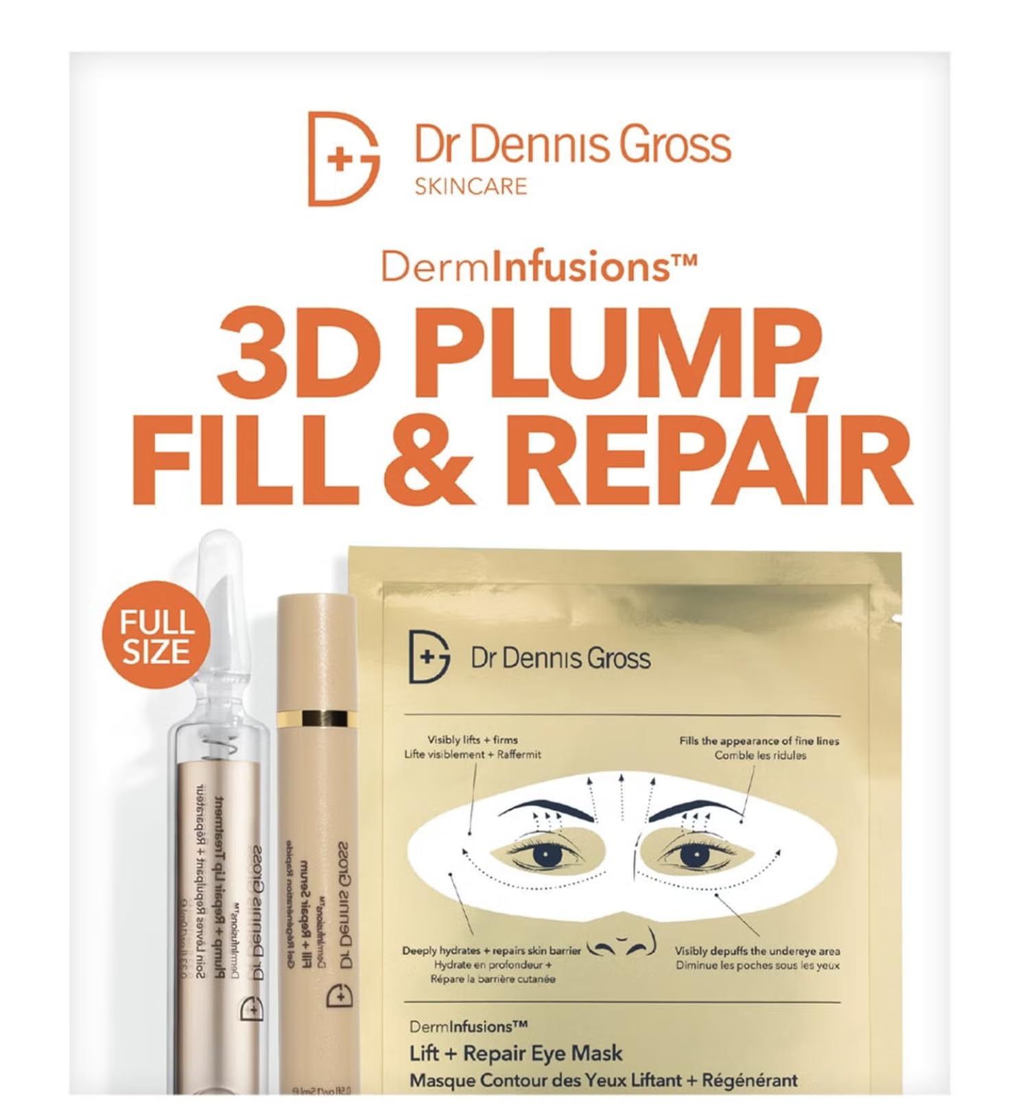 Dr Dennis Gross DermInfusions Plump + Repair Lip Treatment bottle for hydration and lip definition.