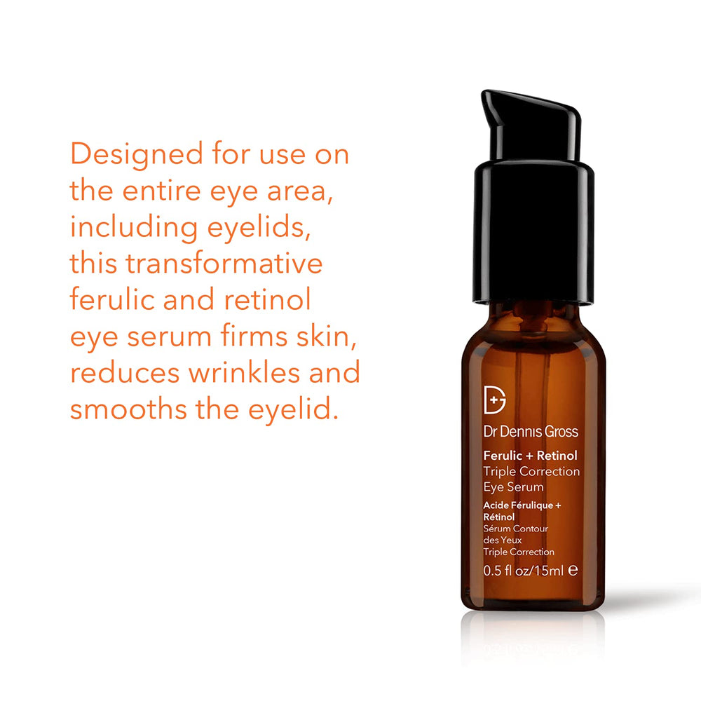 Dr Dennis Gross eye serum smooths crepiness around lids.