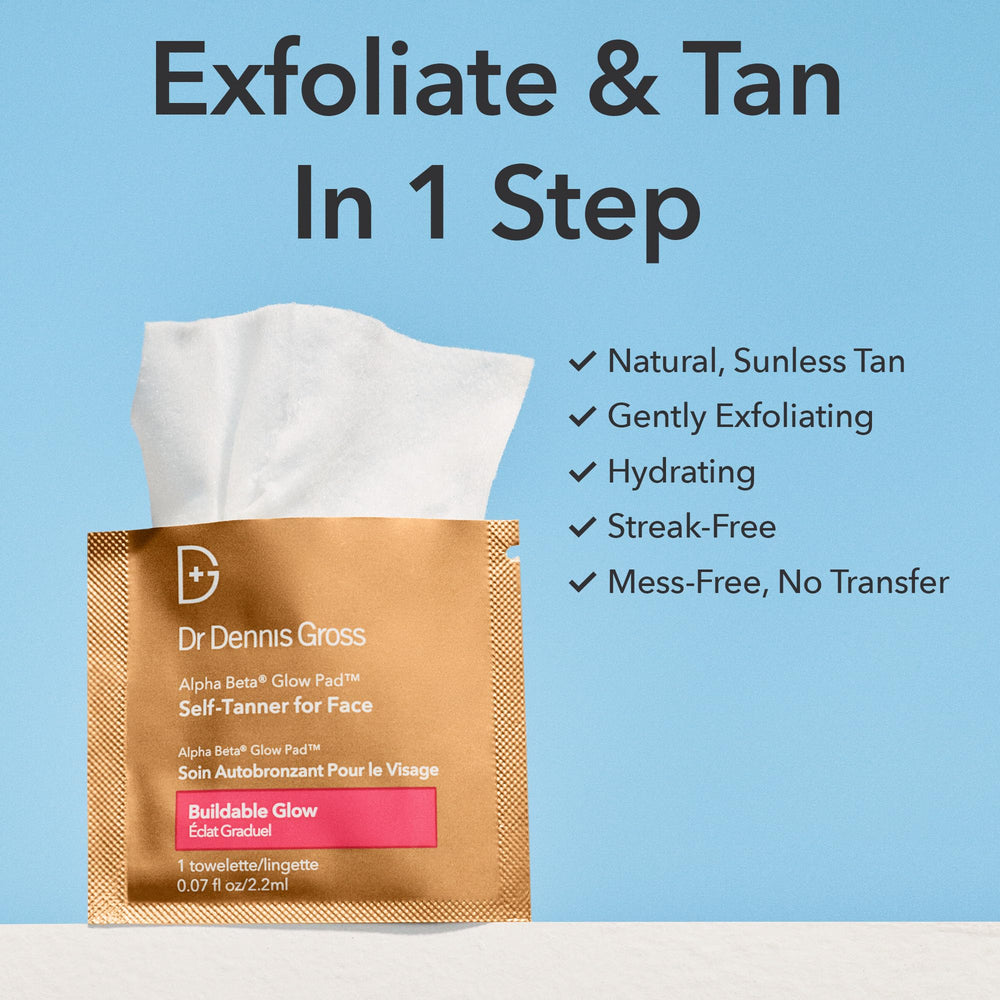 Dr Dennis Gross Glow Pad quick-drying formula for mess-free tanning