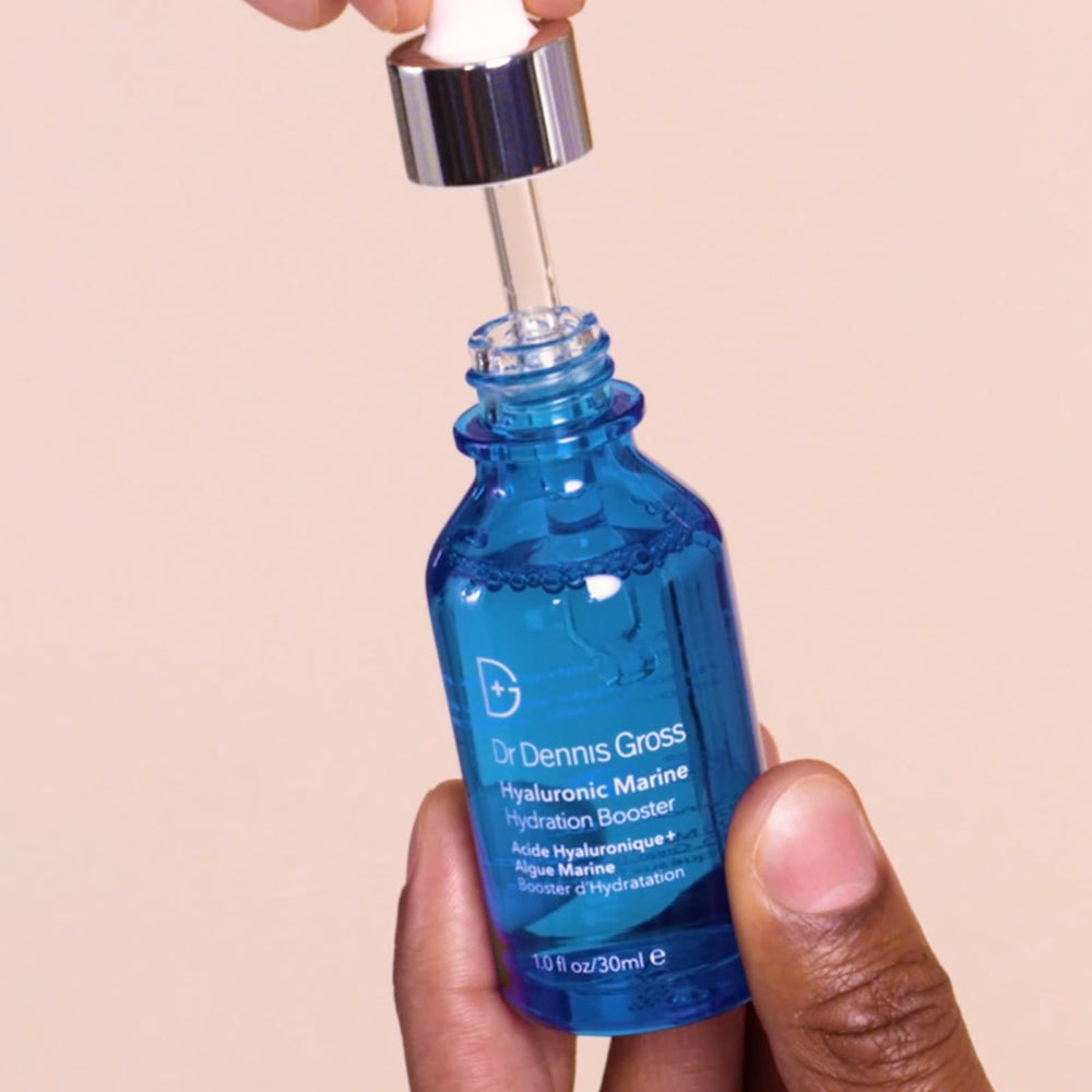 Dr Dennis Gross Hyaluronic Marine Hydration Booster glow after use.
