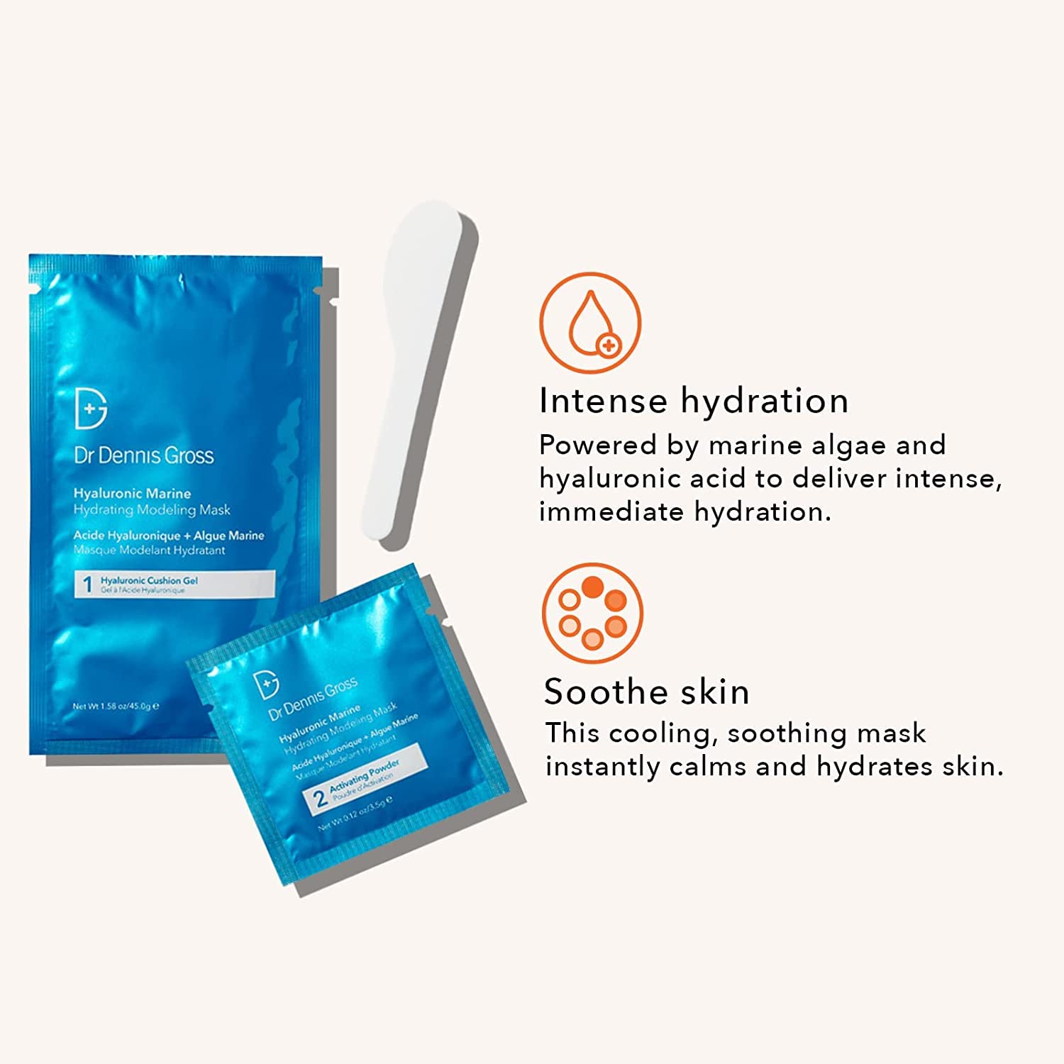 Dr Dennis Gross Hyaluronic Marine Modeling Mask activating powder mix enables moisture delivery