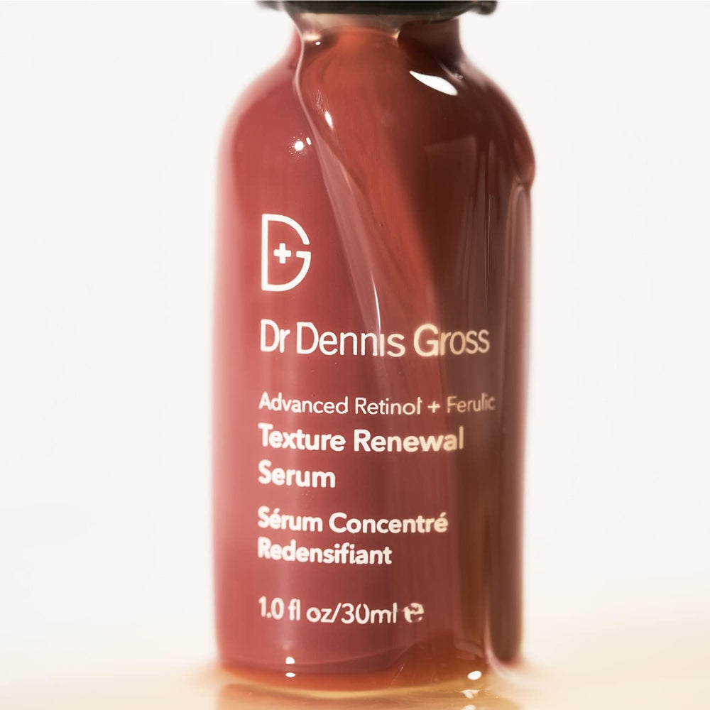Close-up of the serum bottle label for credibility.