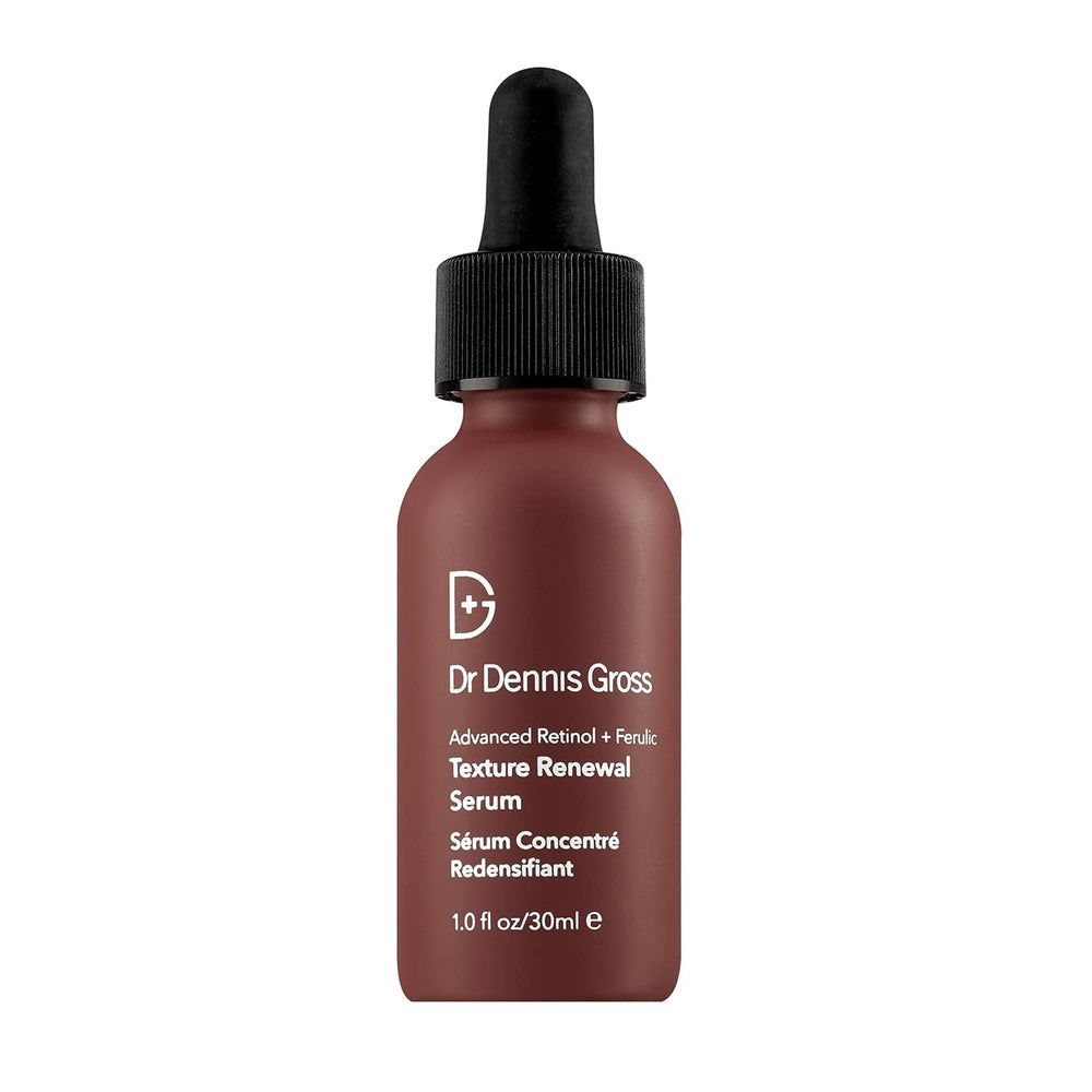 Dr Dennis Gross serum drops dispensed from the pump for easy AM/PM use.
