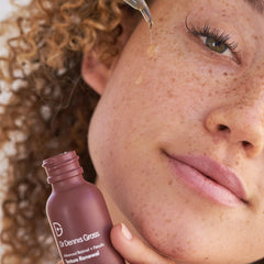 Texture renewal serum swatch highlighting smooth skin texture.