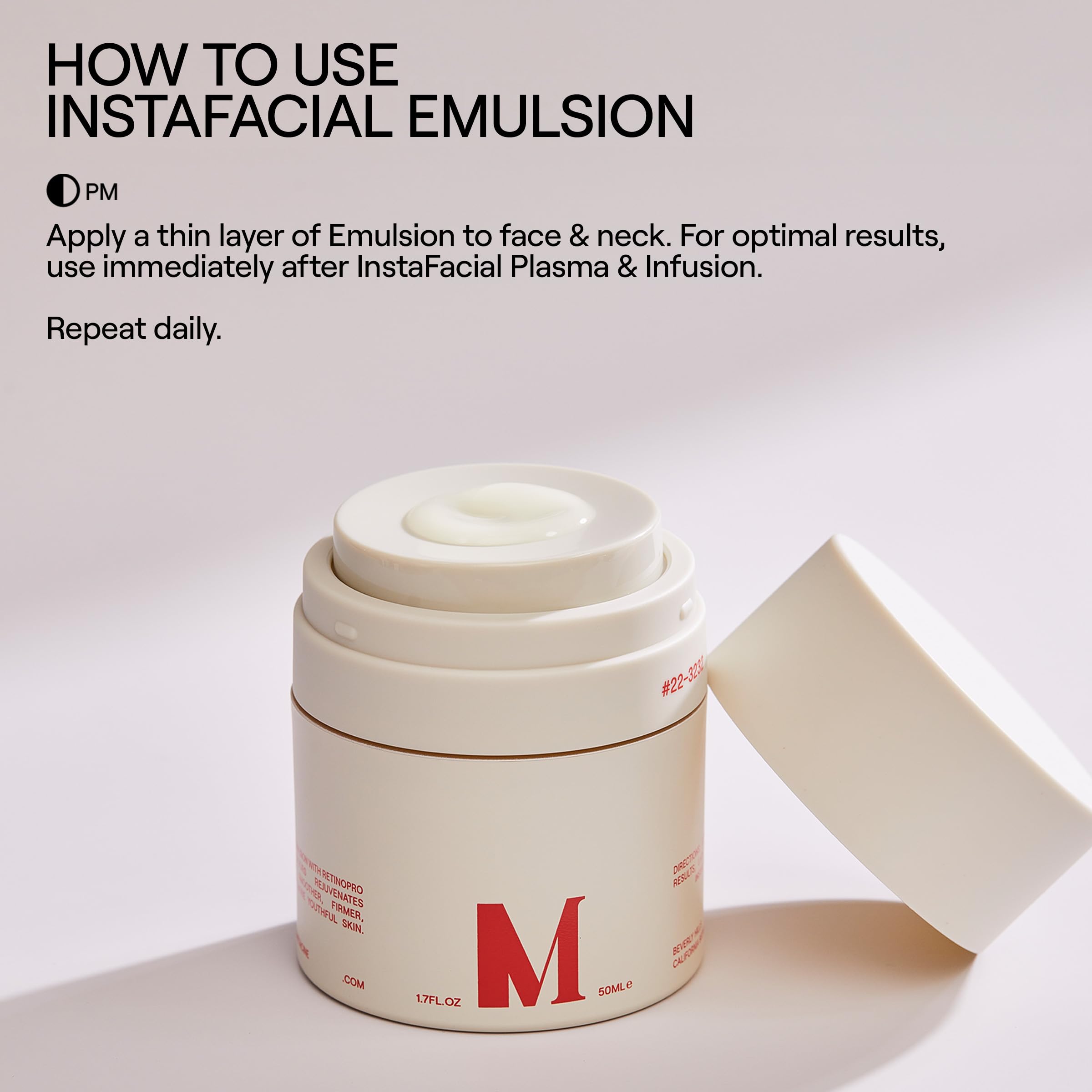 Dr. Diamond's Metacine InstaFacial Emulsion swatch reveals silky, fast-absorbing finish.
