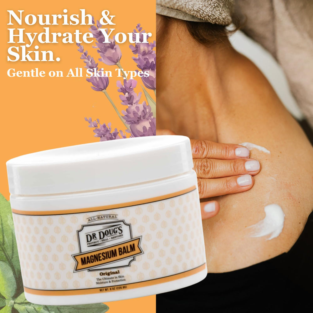 Dr. Doug's Balm applied to leg area after exercise.