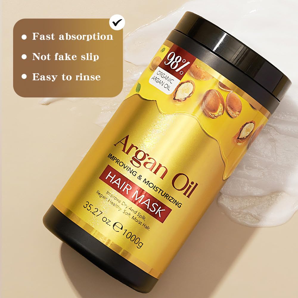DR.EMMET packaging emphasizes argan oil nourishment and anti-frizz benefits.