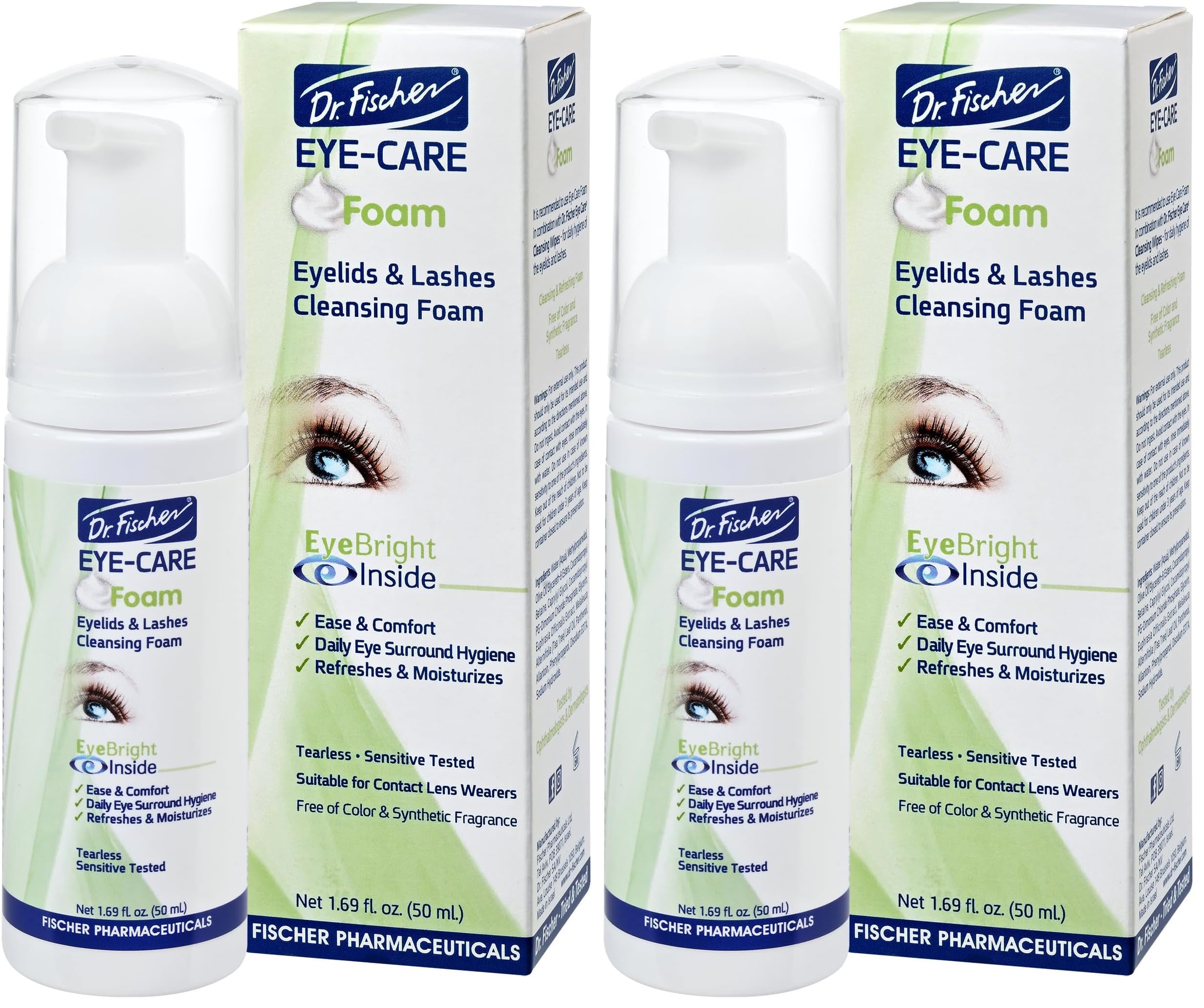 Dr. Fischer Tea Tree Eyelid Cleanser bottle with gentle foam for daily cleansing.