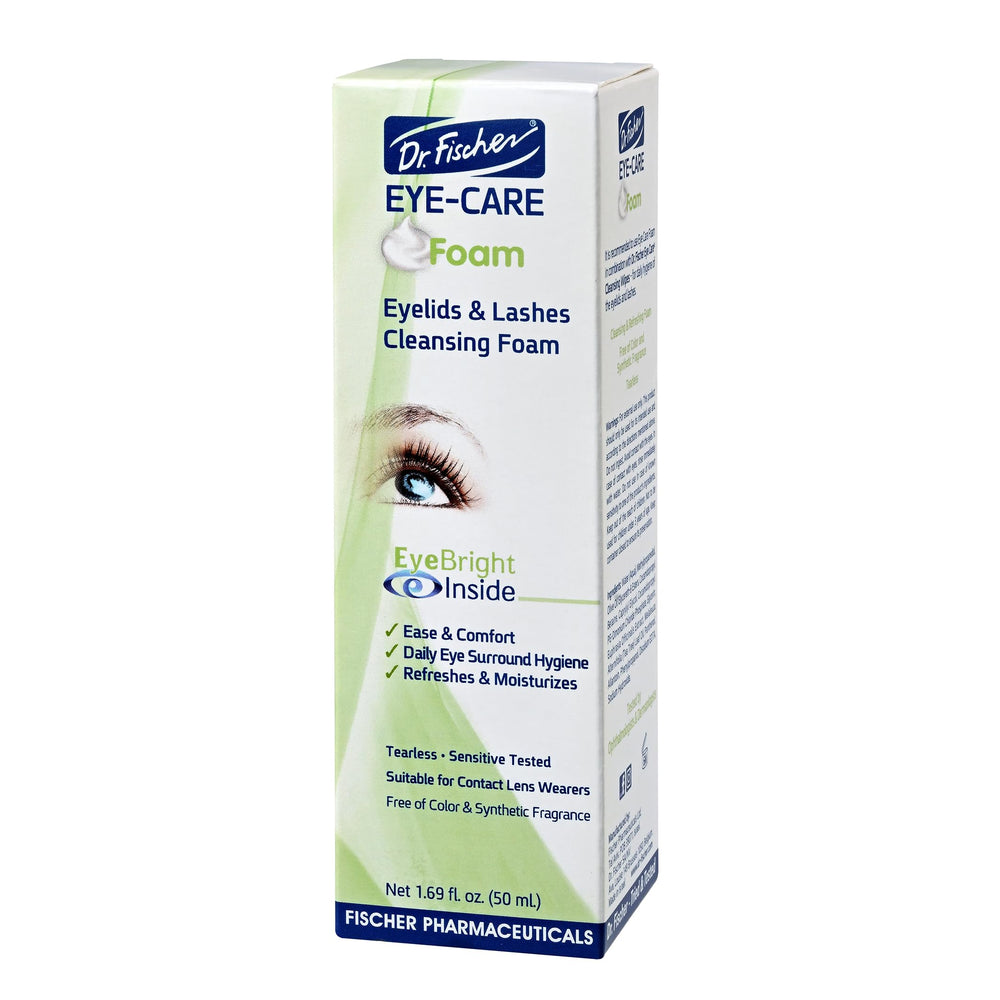 Dr. Fischer safety-tested eye cleanser label visible.