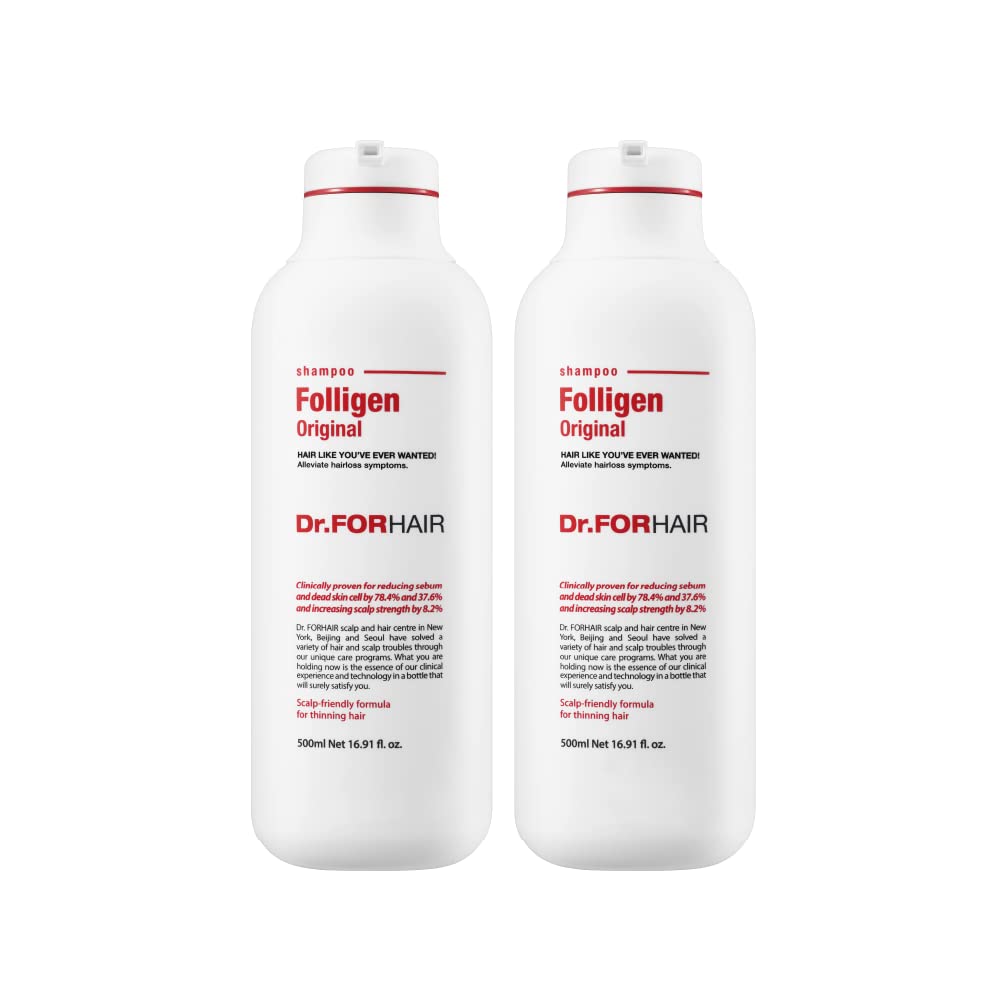 DR.FORHAIR Folligen Original Shampoo bottle front view for stronger, shinier hair