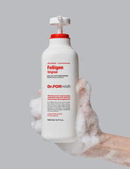 DR.FORHAIR Folligen Original Shampoo hair texture close up shows soft, manageable strands
