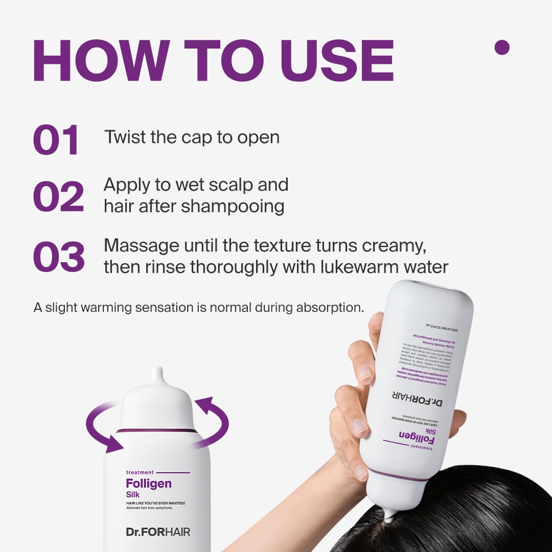 DR.FORHAIR Folligen Silk Treatment cream texture feels silky and easy to spread
