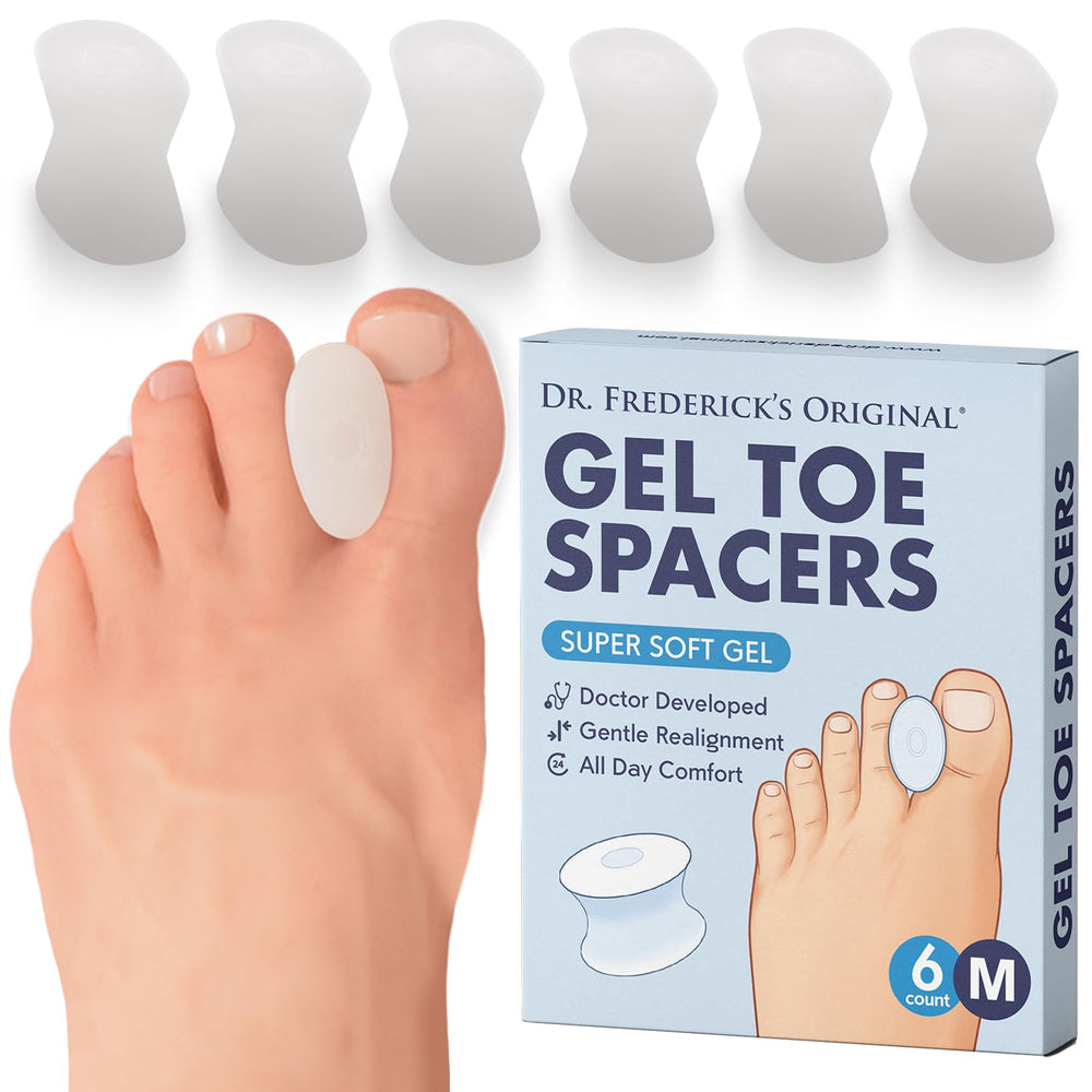Dr. Frederick's Original toe separators in packaging for easy daily comfort.