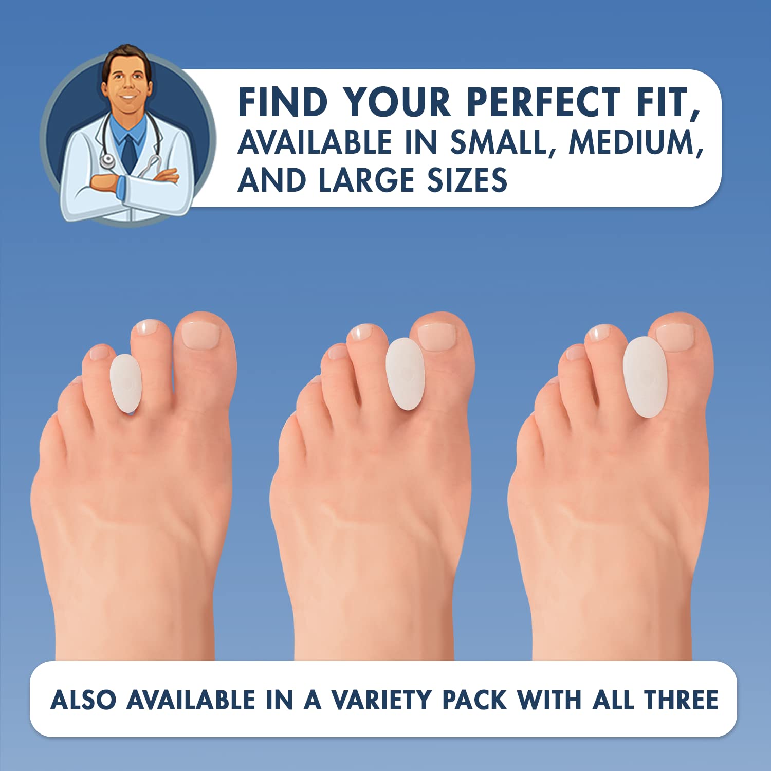 Dr. Frederick's Original toe separators being washed, highlighting reusable design.