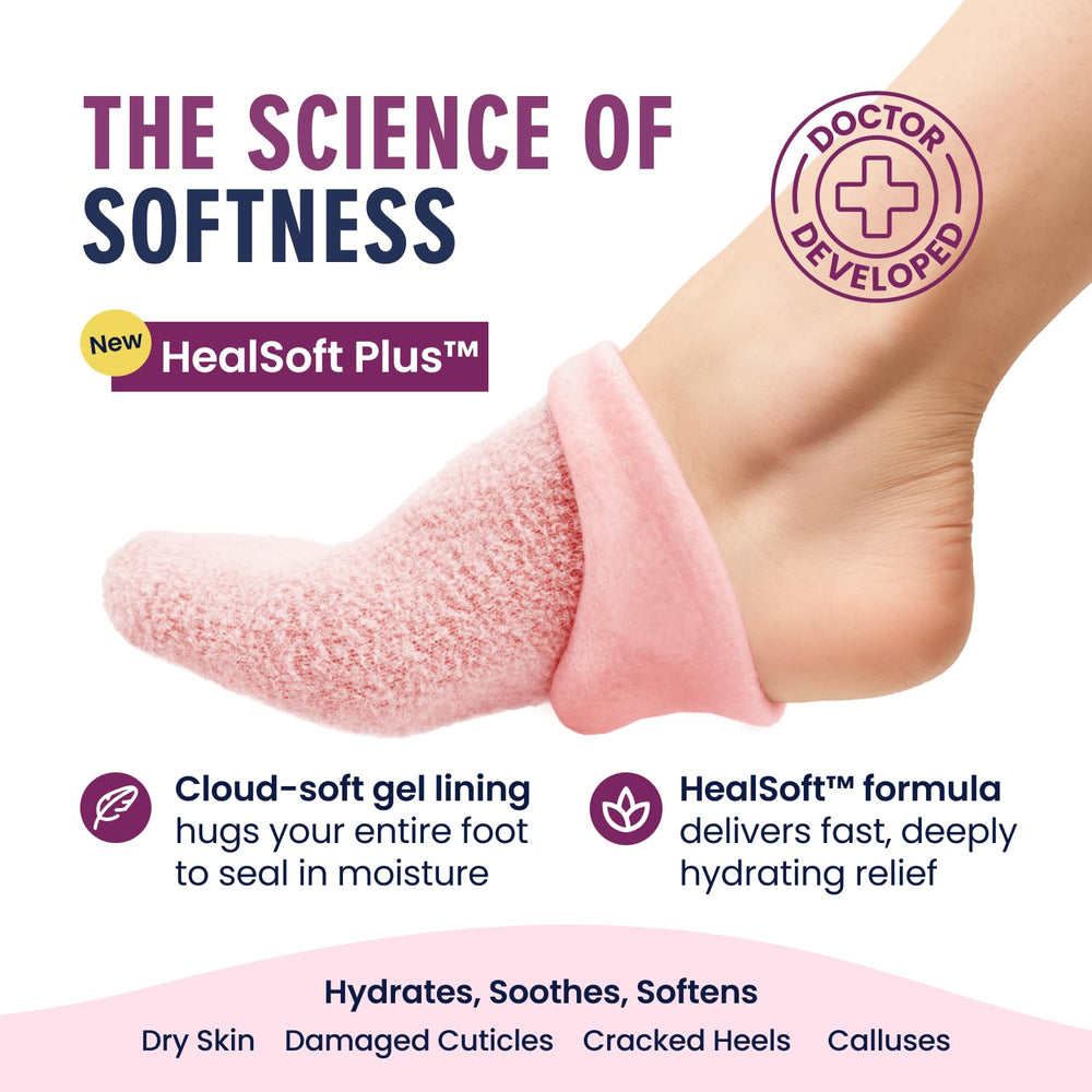 HealSoft Plus gel lining close-up distributes moisture evenly across the foot.