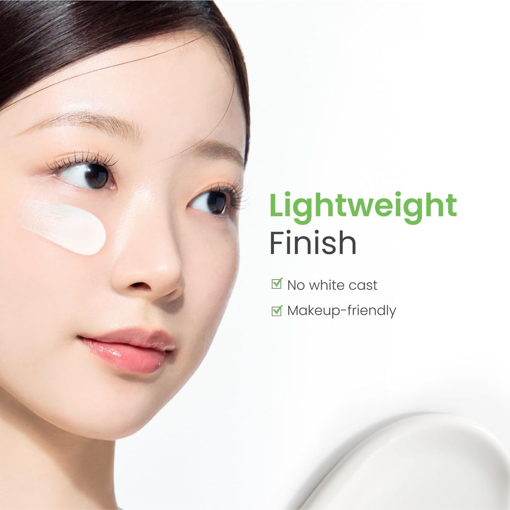 Dr. G sunscreen texture application image highlights non-greasy feel for daily use