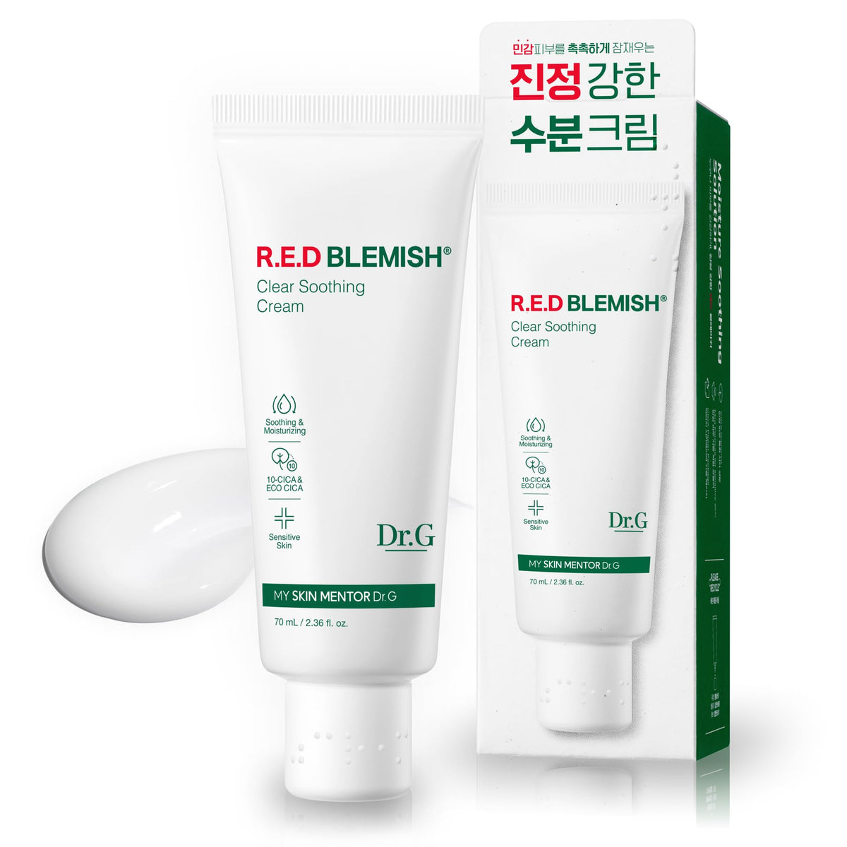 Dr.G Red Blemish bottle pump for easy, quick application and soothing hydration.