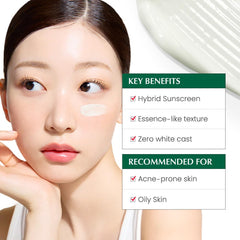 Dr.G R.E.D. Sunscreen ingredient panel with hyaluronic acid for lasting moisture.