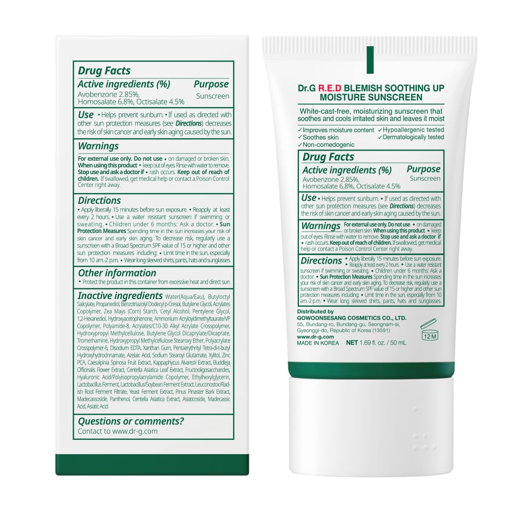 Dr.G R.E.D. Packaging photo emphasizing travel-friendly size and brand reliability.