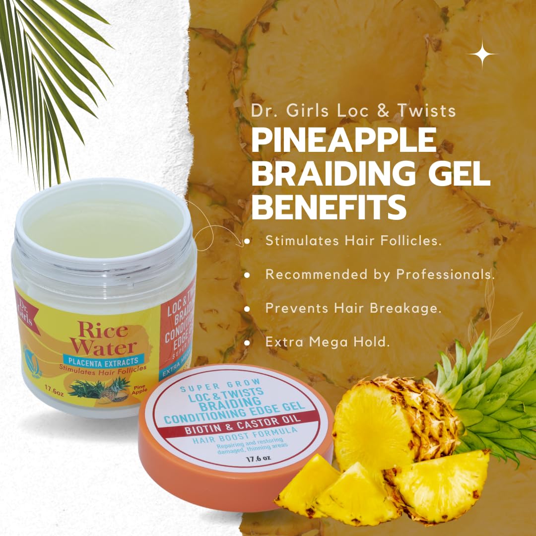 Dr. Girls Braiding Edge Gel packaging showcases generous 17.6oz size for extended use.