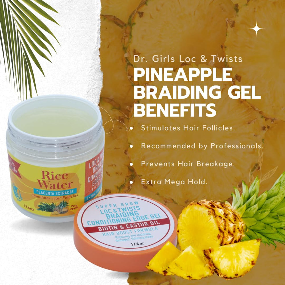 Dr. Girls Braiding Edge Gel packaging showcases generous 17.6oz size for extended use.