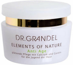 Dr Grandel Elements of Nature Anti Age bottle highlights smoothing care for youthful-looking skin.