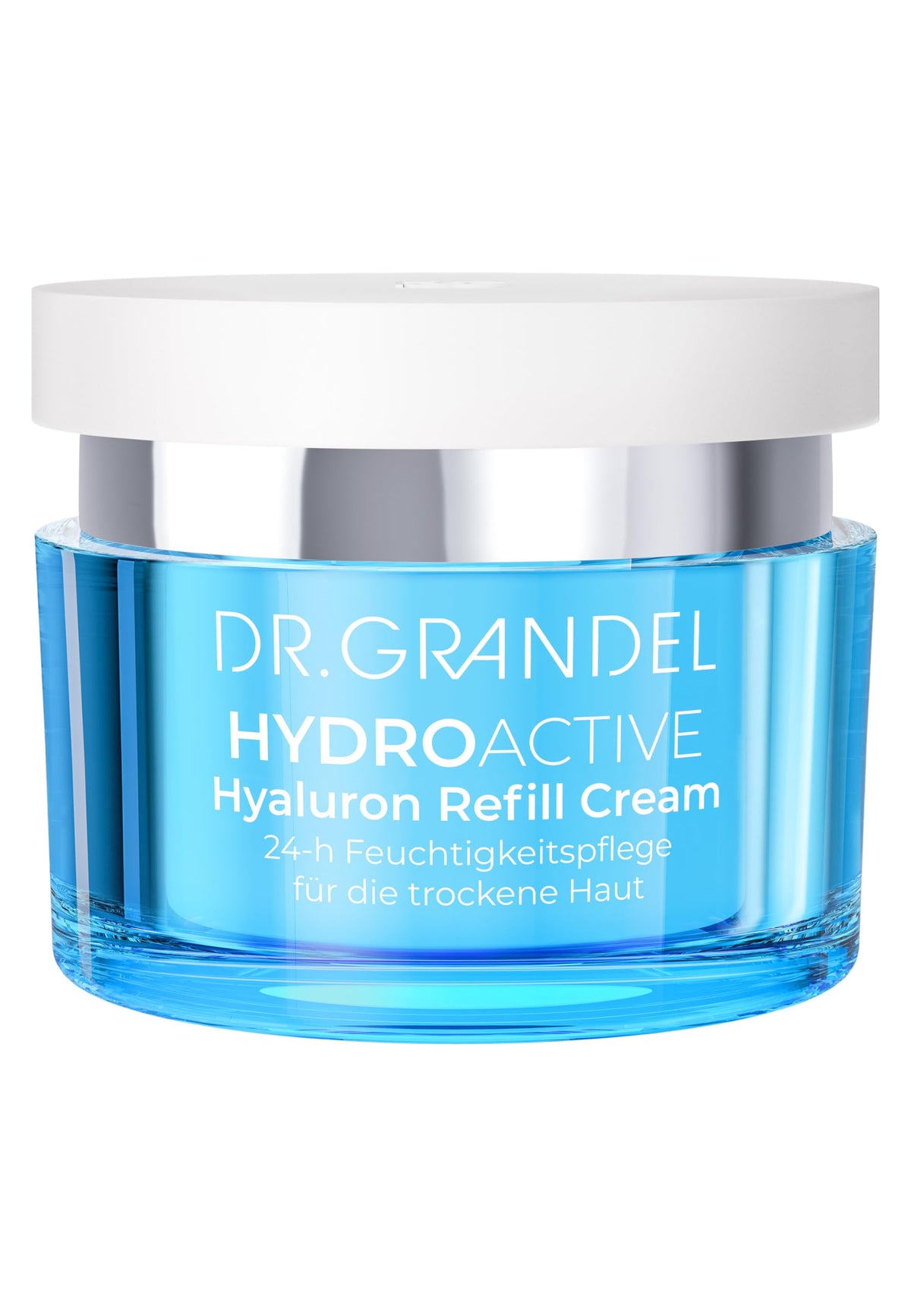 Dr Grandel HYDRO ACTIVE Hyaluron Refill Cream I bottle shown for lasting hydration