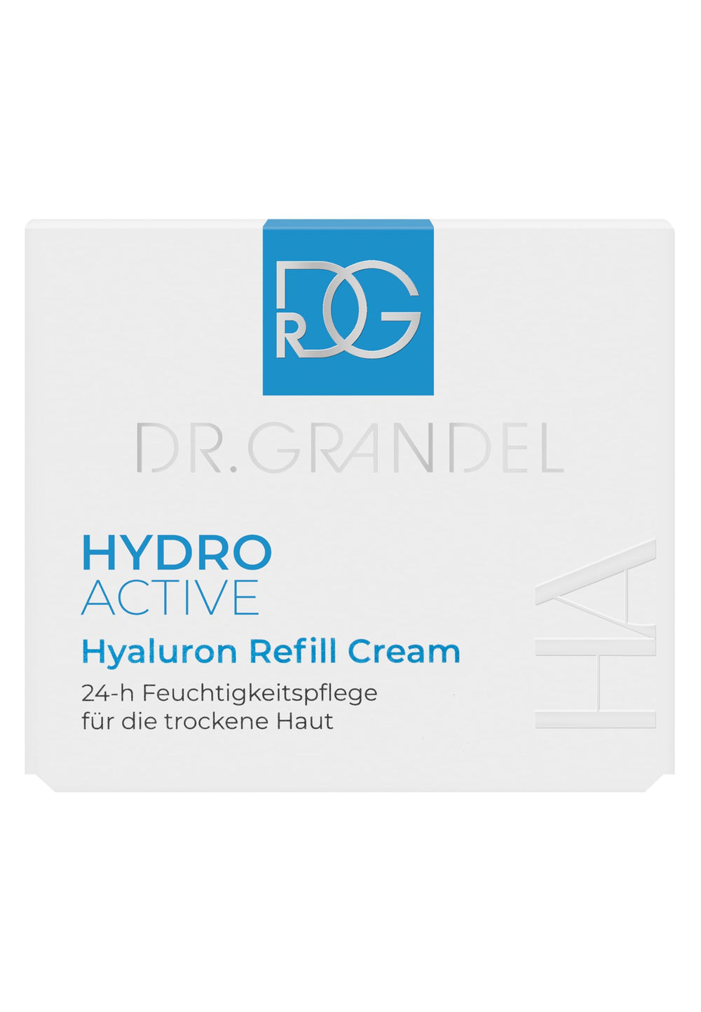 Evenly spread Dr Grandel HYDRO ACTIVE Hyaluron Refill Cream I on the face
