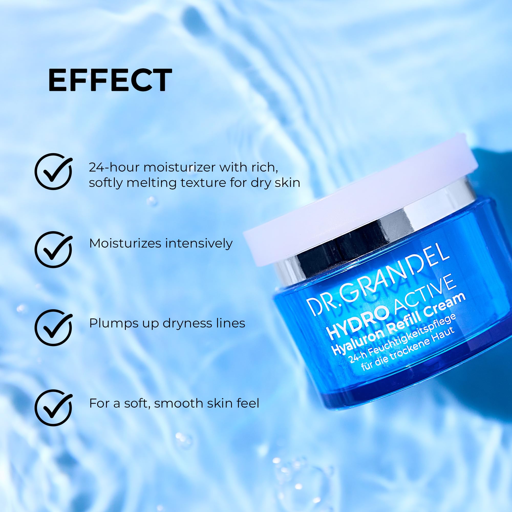 Close-up of Dr Grandel HYDRO ACTIVE Hyaluron Refill Cream I texture