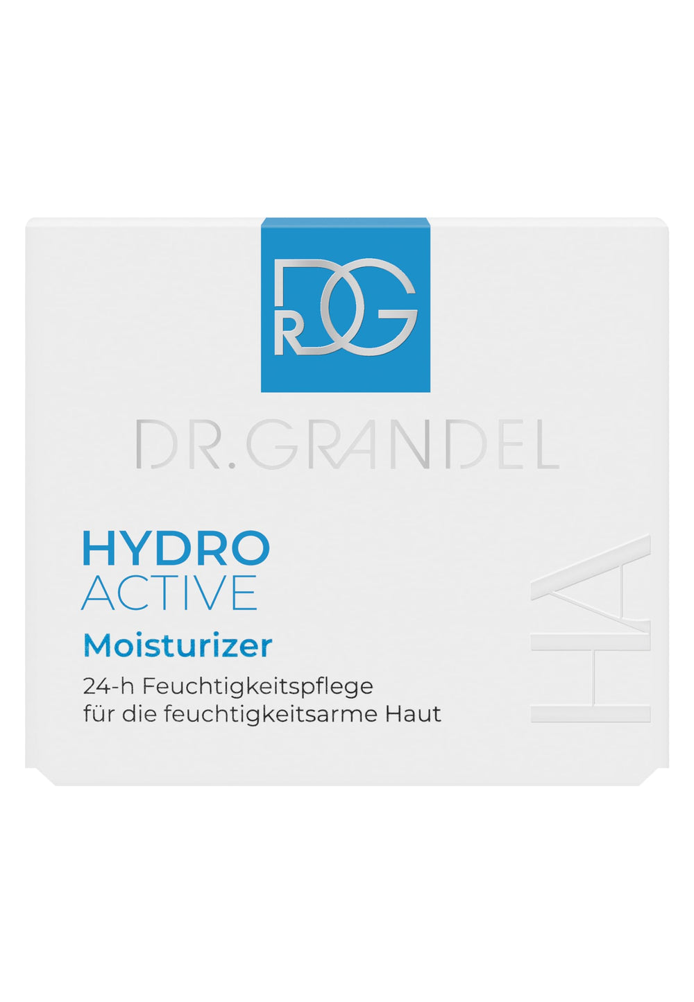 Dr. Grandel Hydro Active Moisturizer packaging closeup suitable for face neck and chest