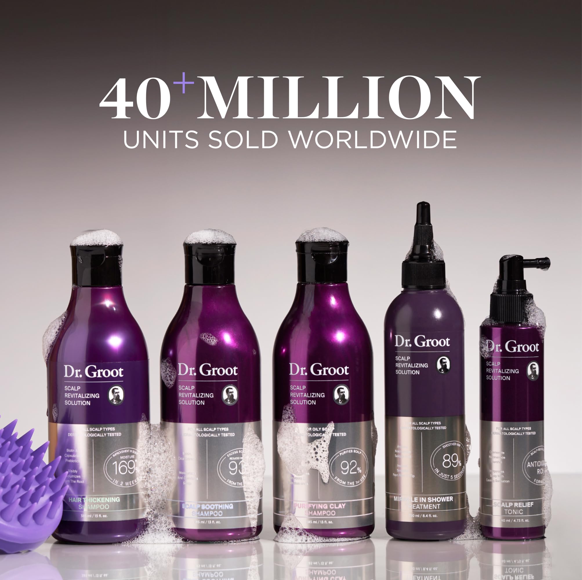 Dr. Groot Purifying Clay Shampoo color-safe formula protects color-treated hair.