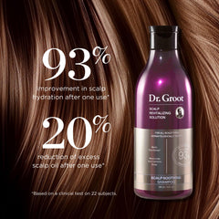 Creamy foam lather from Dr. Groot shampoo demonstrates gentle cleansing for daily use.