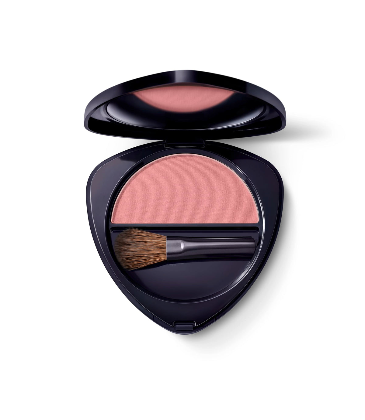 Dr. Hauschka Blush 01 Rasberry swatch shows natural raspberry glow